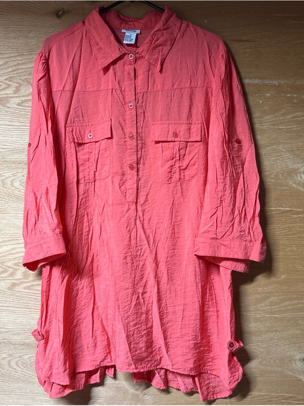 Prototype Lightweight Coral Button-Up Long blouse